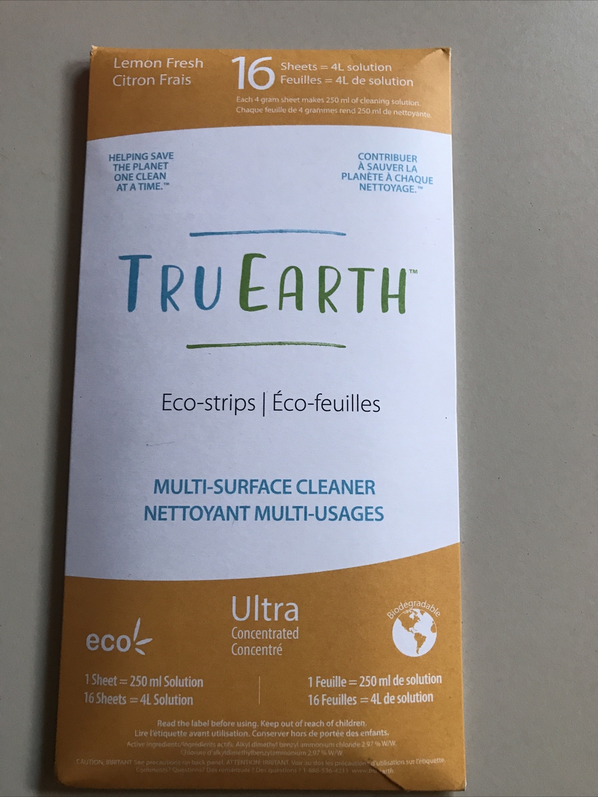TruEarth Eco-strips Multi Surface Cleaner 16 sheets Ultra Concentrate