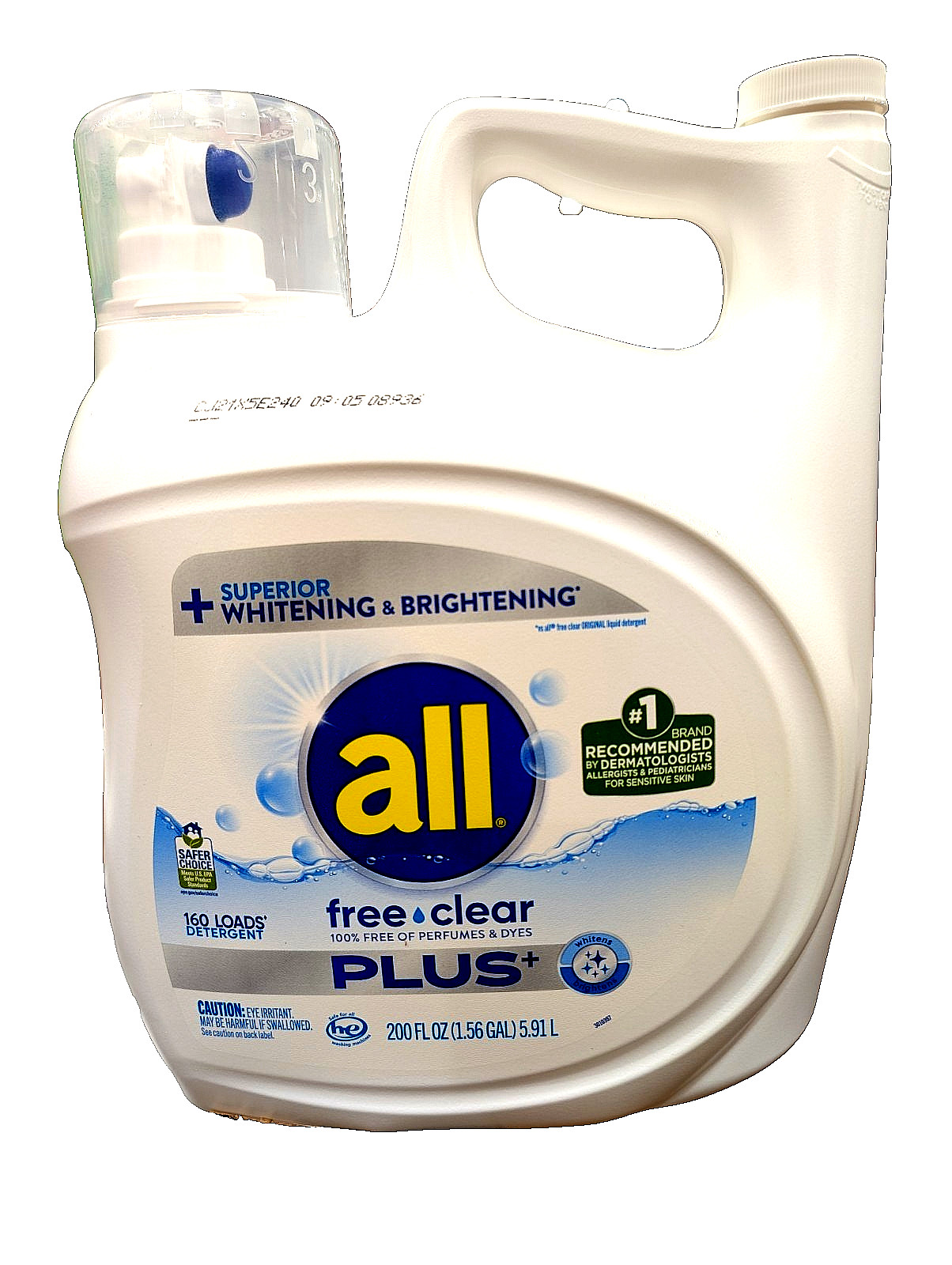 All Free & Clear Plus+ HE Liquid Laundry Detergent 160 loads 200 Fl Oz