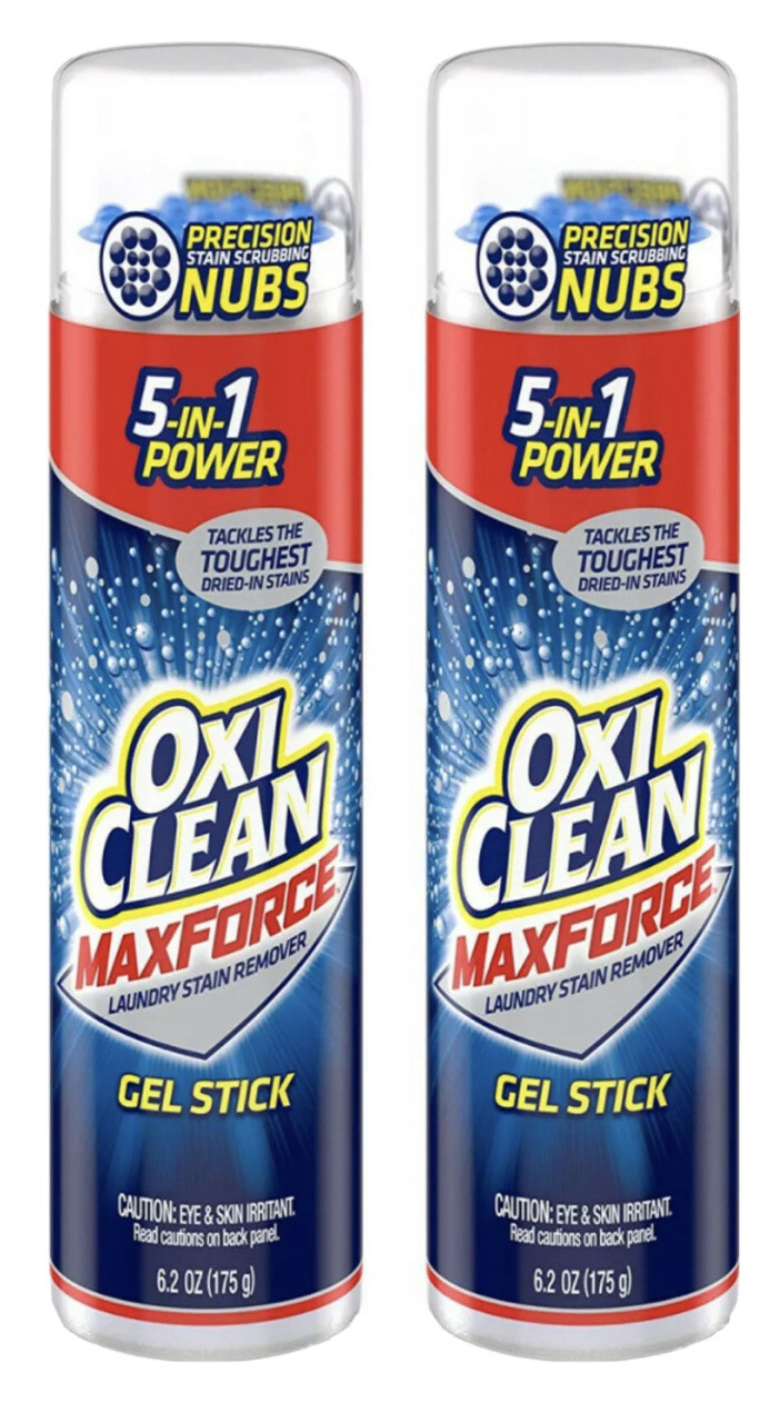 OxiClean Max Force 5 In 1 Set 2 Power Laundry Stain Remover Gel Stick 6.2 Oz