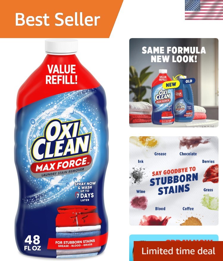 Max Force 48 fl oz Laundry Stain Remover Refill – Chlorine & Dye Free Power