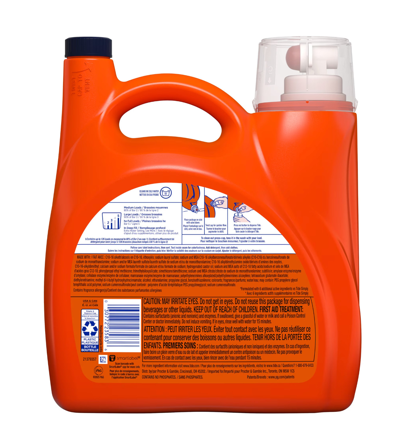 Tide Laundry Detergent Liquid with 6X Boosted Cleaning Power 158 fl oz 126 Loads