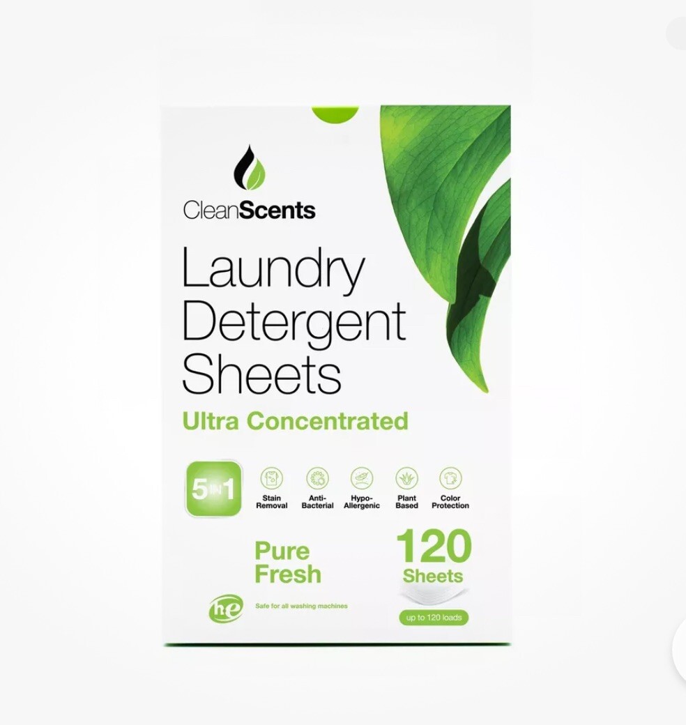 Cleanscents 5in1 Pure Fresh Laundry Detergent 120 Sheets