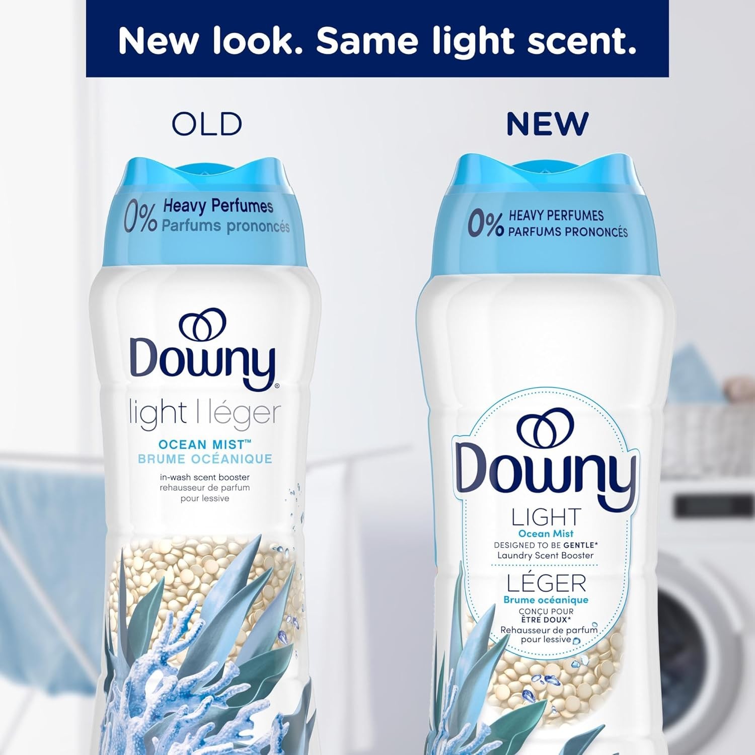 Downy Light Laundry Scent Booster Granules Ocean Scent 24 oz No Strong Fragrance