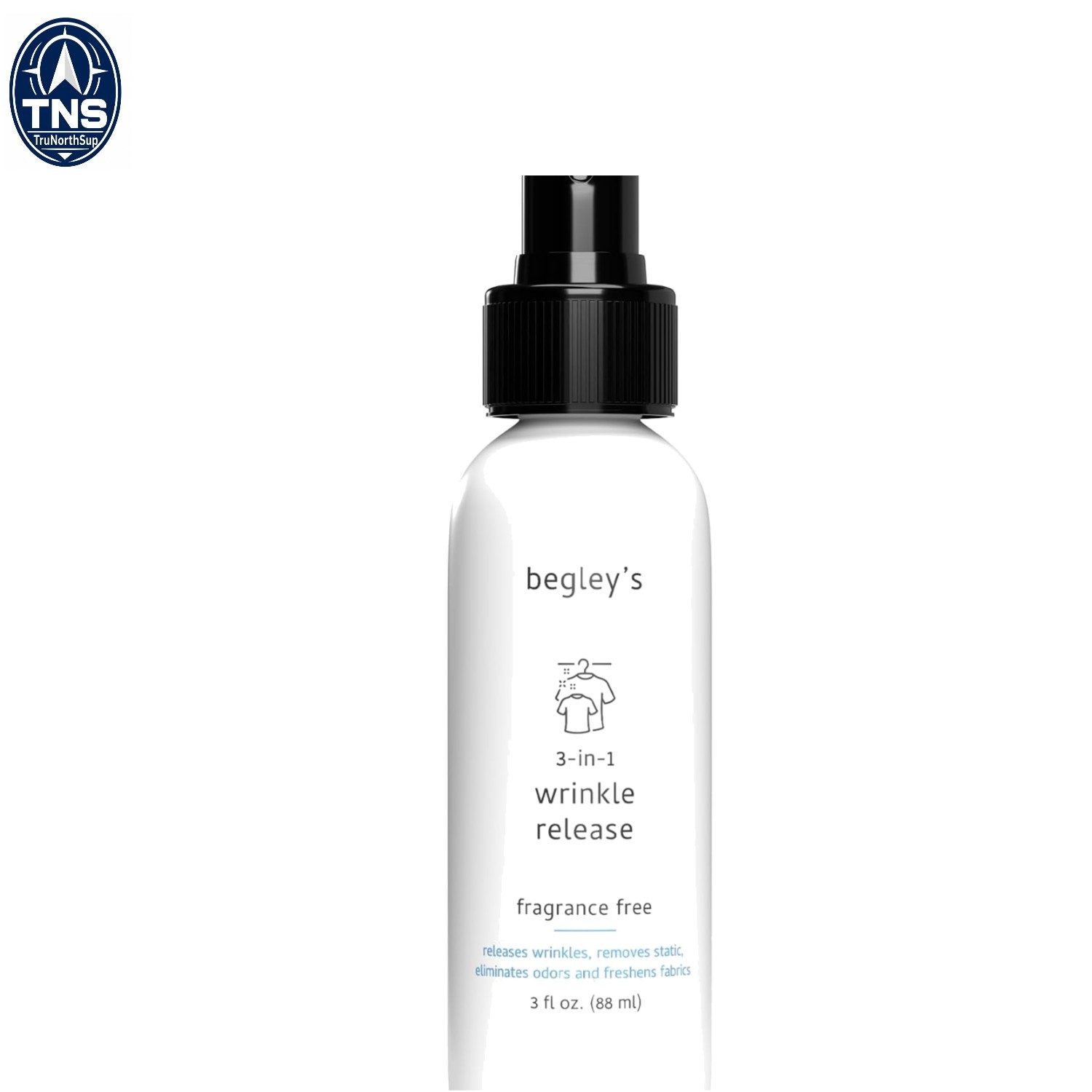 3-in-1 Wrinkle Remover Spray 3 oz USDA Certified Biobased Fragrance-Free Travel