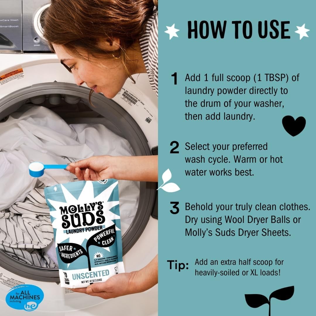 Molly’s Suds Original Laundry Detergent Powder | Clean Laundry Detergent Powder
