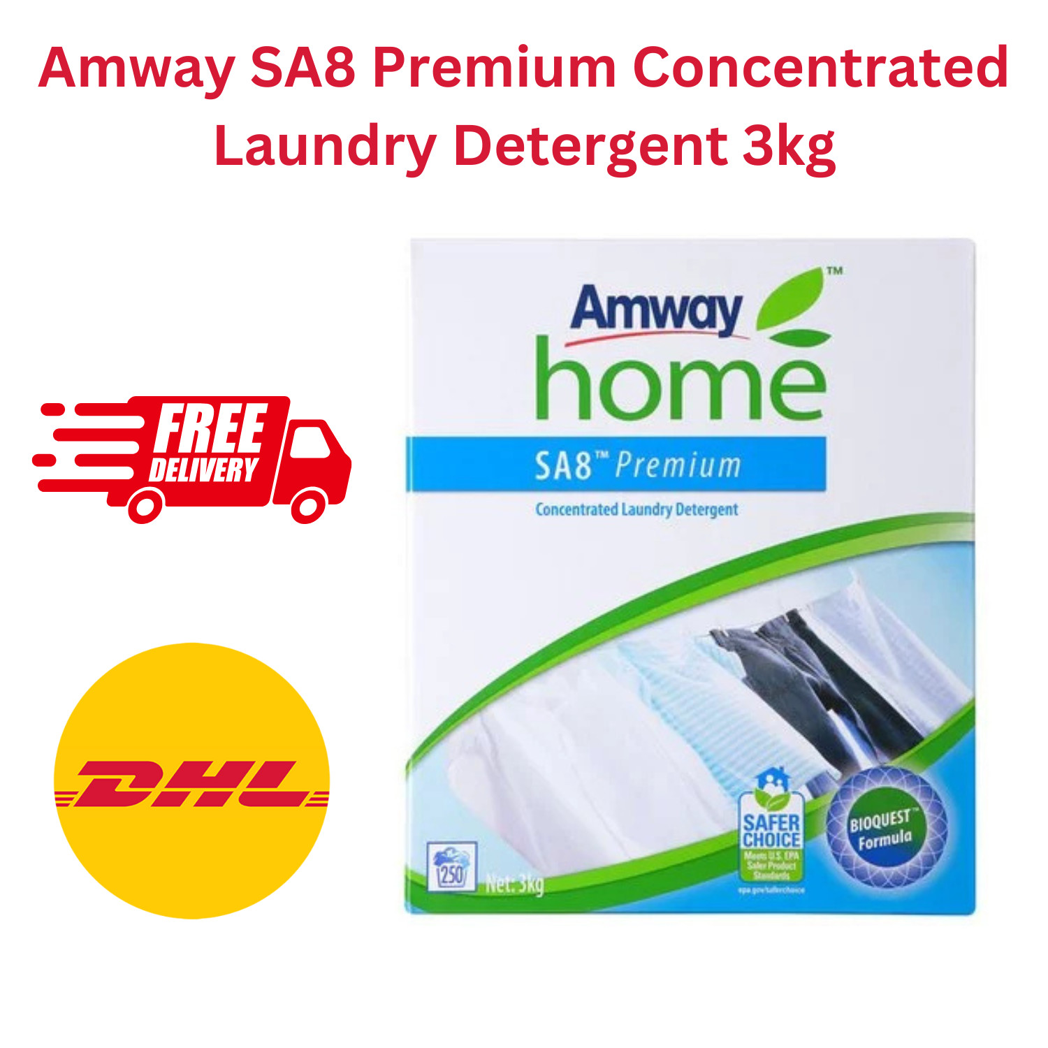 AMWAY SA8 Premium 3kg 6.6lbs NEW Concentrated Laundry Detergent EXPRESS SHIPPING