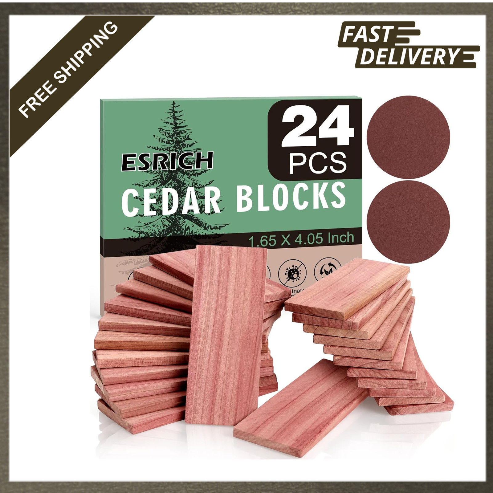 Cedar Blocks for Clothes Storage 24 Pack Natural Cedar Wood Closet Planks