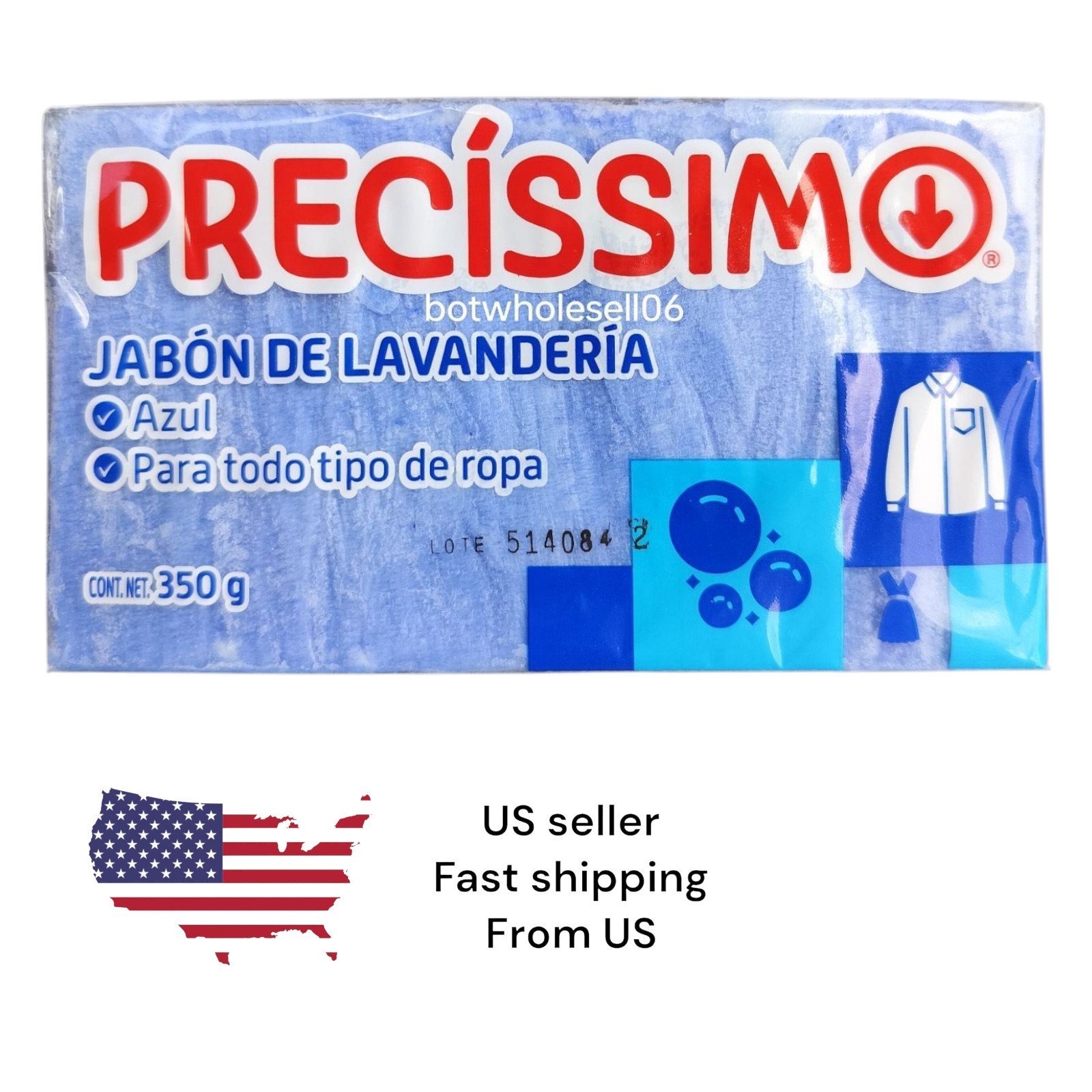 Precissimo Azul Jabón De Barra Para Lavar 350g/Precissimo Blue Laundry Soap Bar