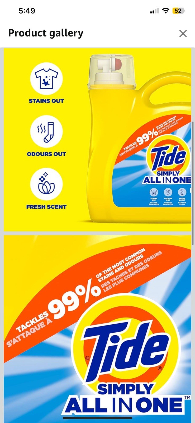 Tide Simply Liquid Laundry Detergent, Refreshing Breeze, 168 oz