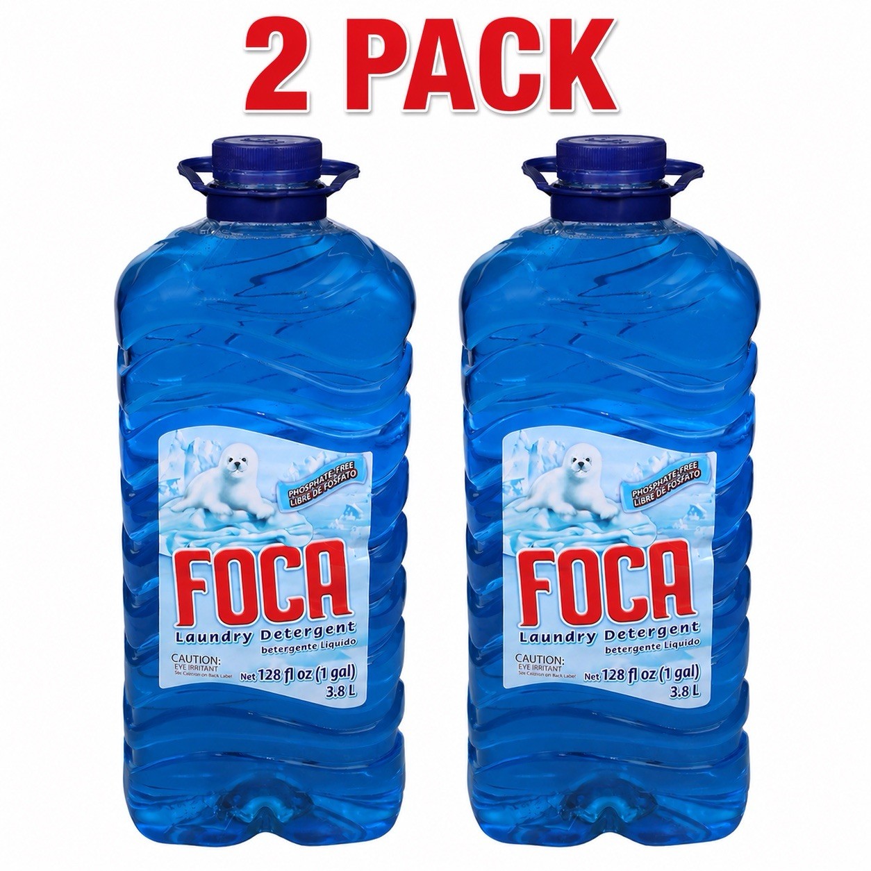 FOCA Phosphate-Free Liquid Laundry Detergent, 2 Pack 128 fl oz (1 gal)
