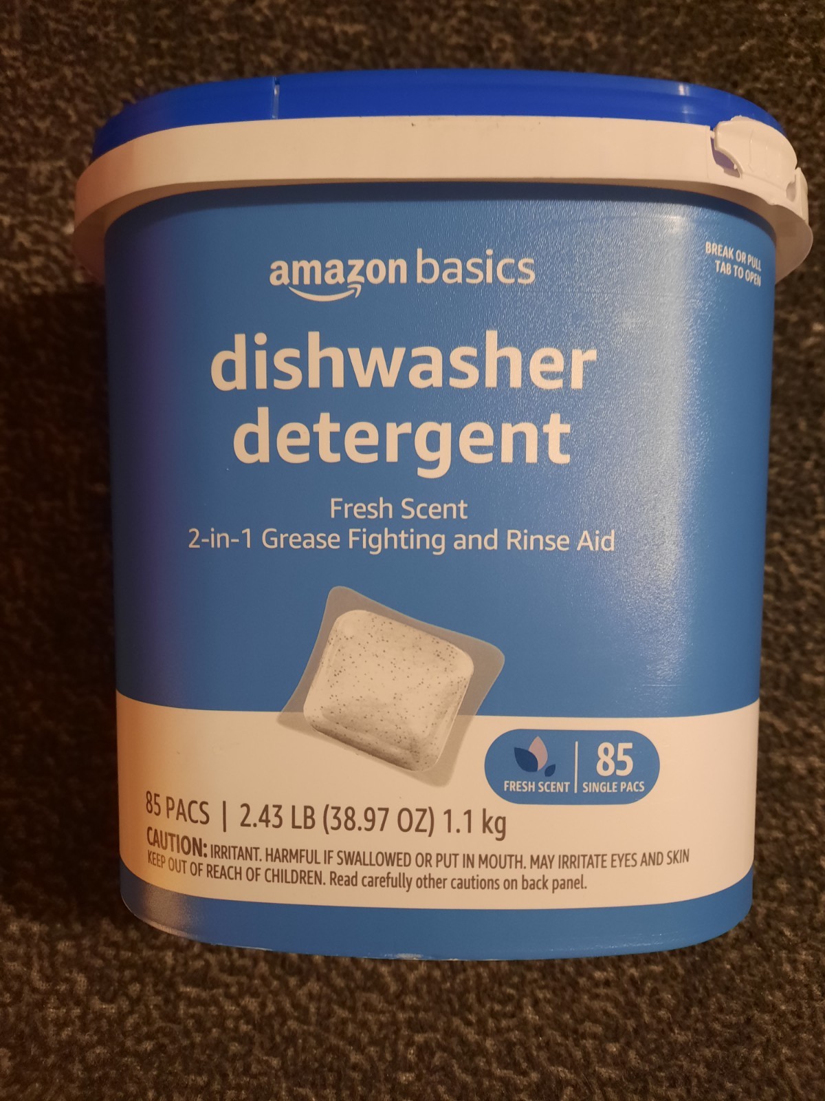 Amazon Basics Dishwasher Detergent Pods, Fresh Scent, 85 Count