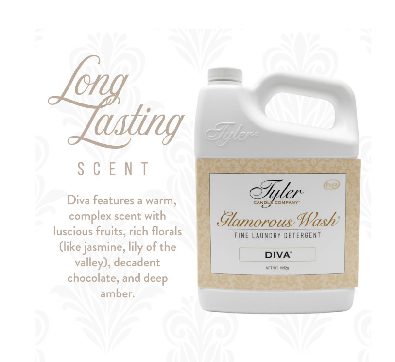 Tyler Candle Diva Glamorous Wash Liquid Laundry Detergent, 24 Loads, 64 fl oz