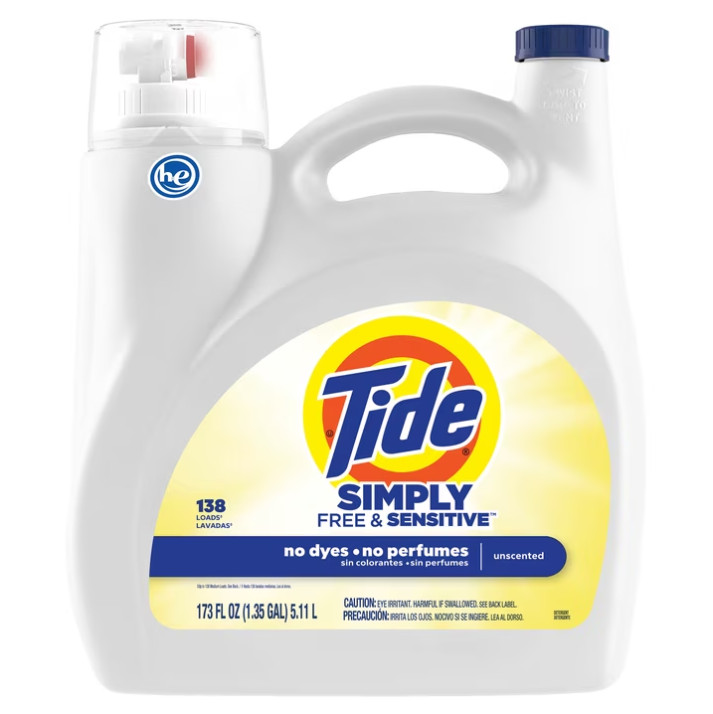 3 Pack Tide Simply Liquid Laundry Detergent, Free & Sensitive, 173 fl oz Pk