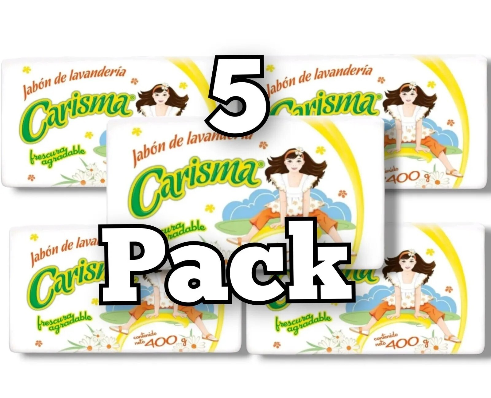 5 PACK CARISMA JABON EN BARRA ROPA LAUNDRY BAR DETERGENTE SOAP 400g each🔥