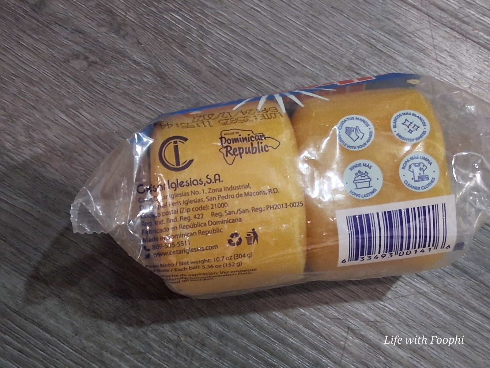 HISPANO Jabon De Lavar Laundry Soap 2 pack of 5.35 oz round bar