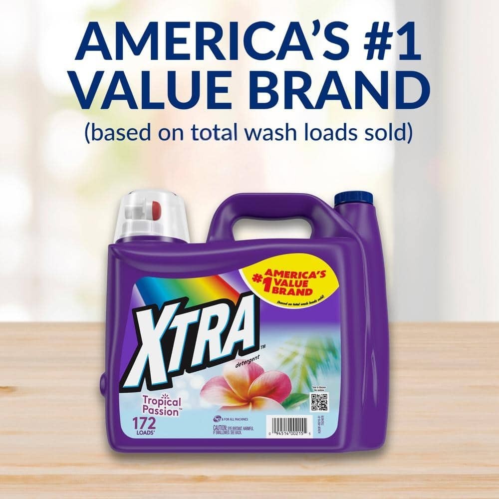 Xtra Liquid Laundry Detergent 172 Loads Tropical Passion 206.4 oz 2-Pack