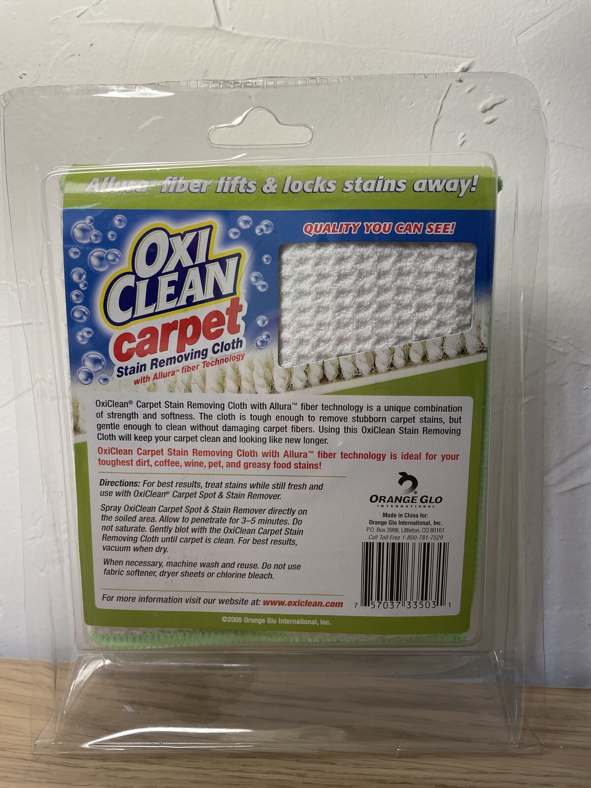 OxiClean Carpet Stian Removing Cloth Allura Fiber Stain Lifting New in Package