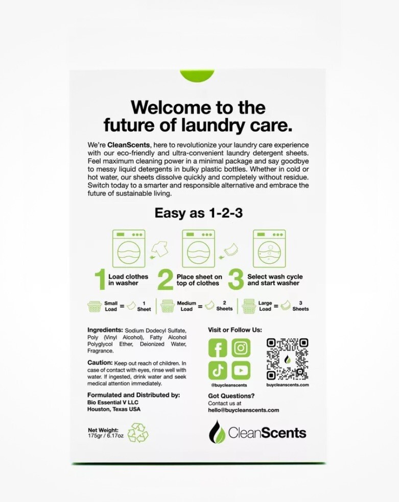 Cleanscents 5in1 Pure Fresh Laundry Detergent 120 Sheets