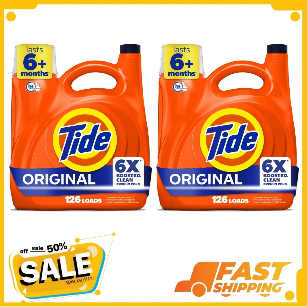 ( 2 Pack ) Tide Laundry Detergent Liquid, Original Scent, 158 fl oz, 126 Loads