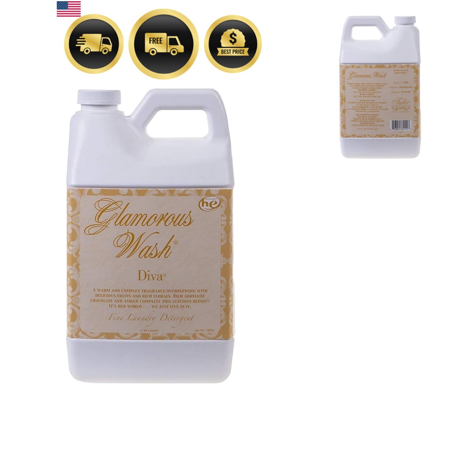 Tyler Glamorous Liquid Wash – Diva 64 oz, Pack of 1, Floral