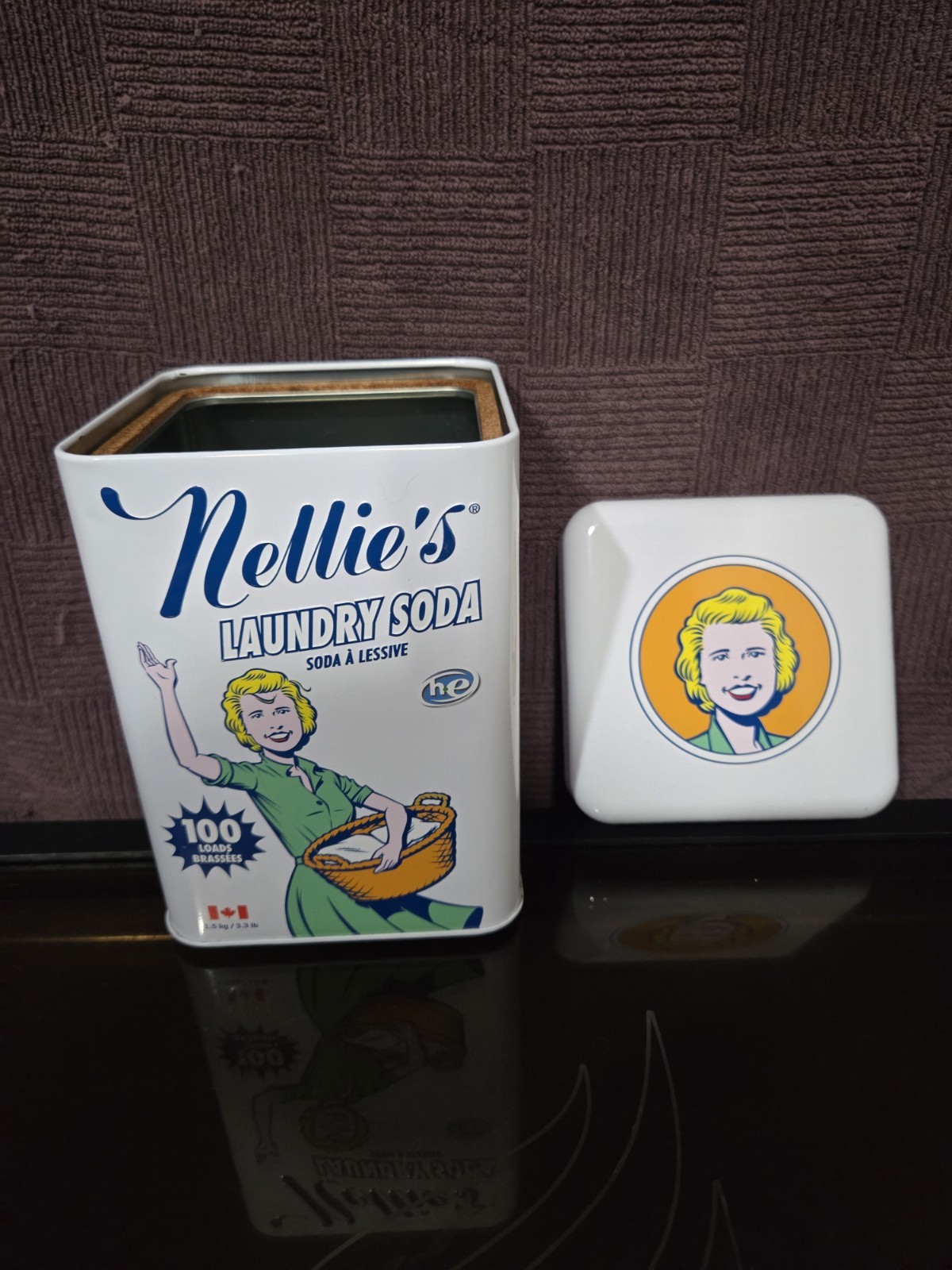 Nellie’s Laundry Detergent Powder 100 Loads Scent Free Phosphate Free Metal Tin