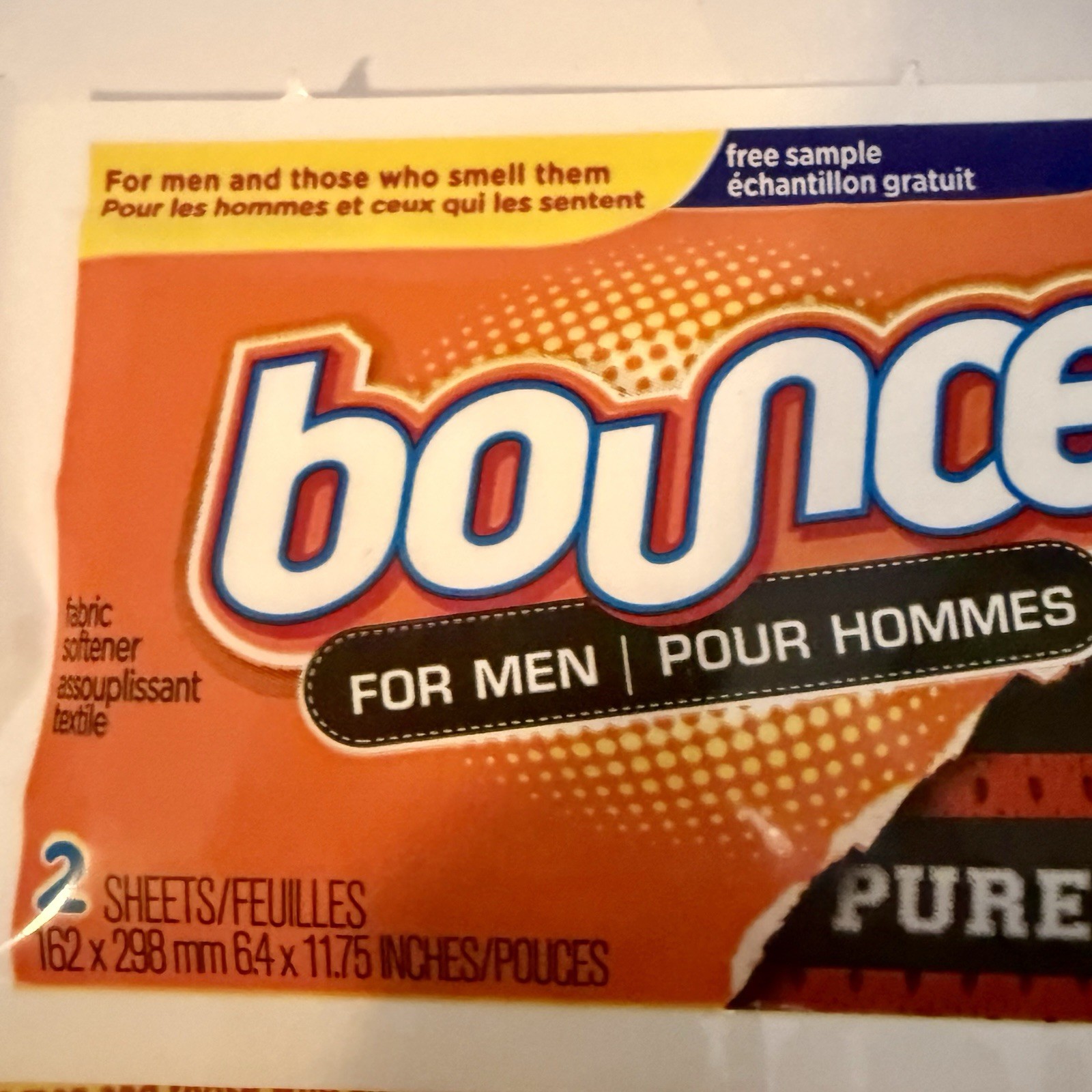 Bounce For Men Pure Sport Dryer Sheets Travel Size 12 Total Discontinued 2014new