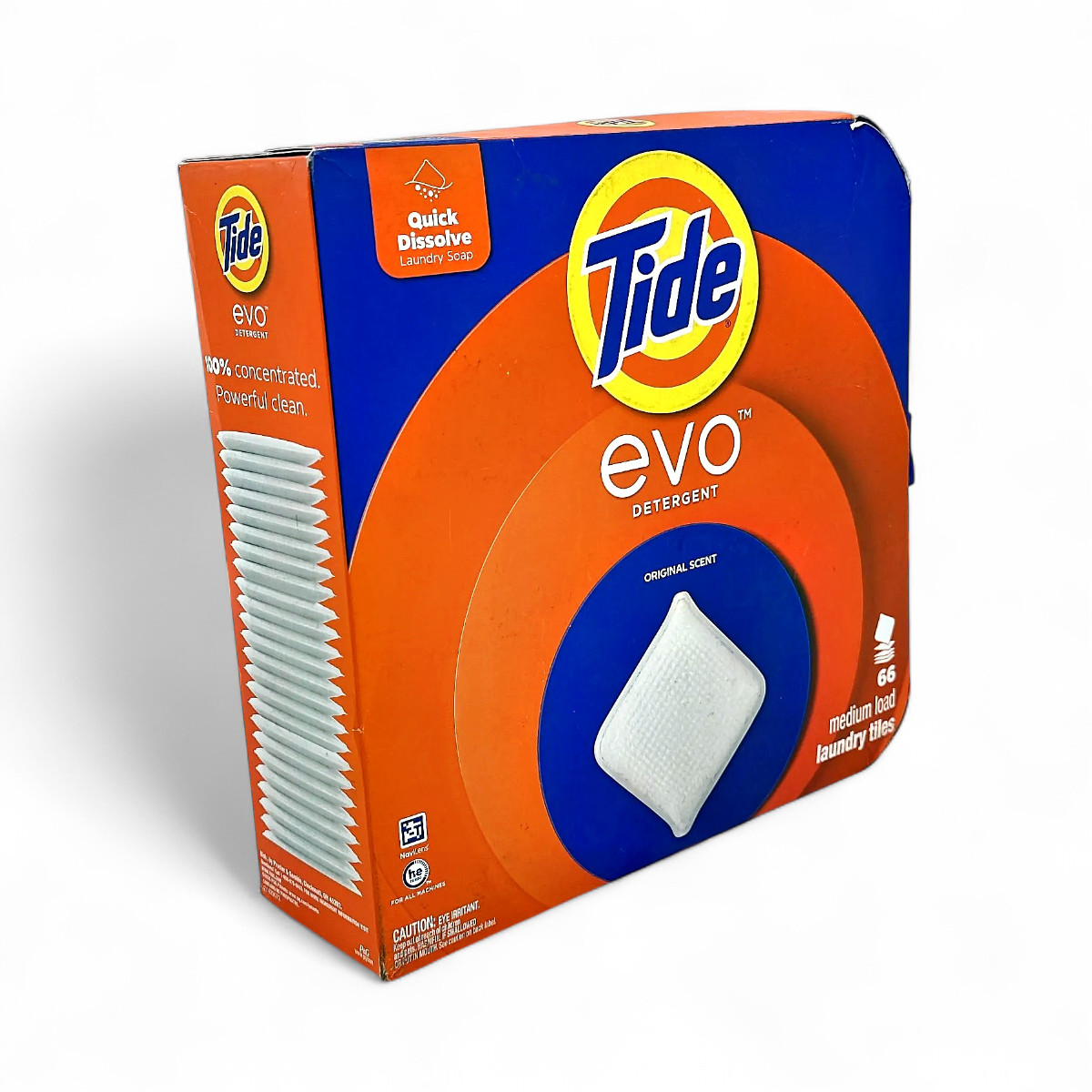 Tide evo Detergent Laundry Tiles for Medium Load – Original Scent 66-Count