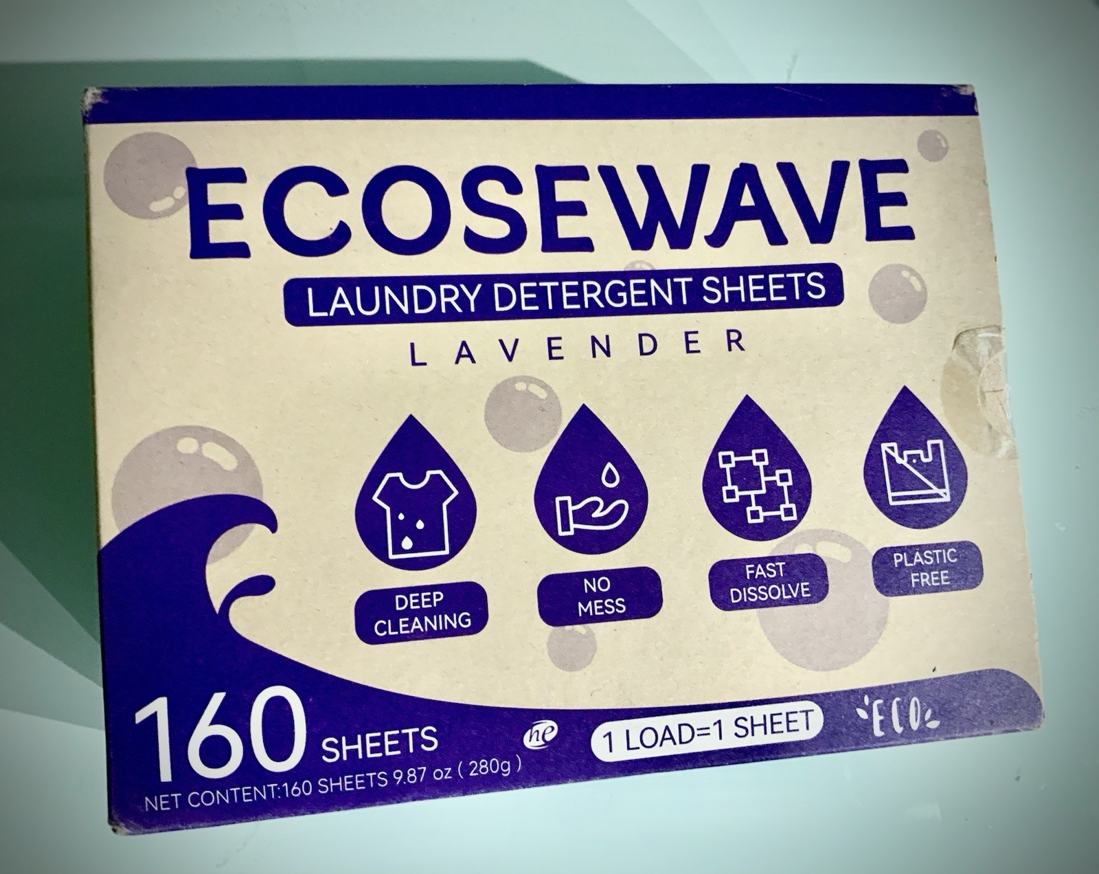 Ecosewave: Lavender Laundry Detergent Sheets | 160 Quick Dissolve Laundry Sheets