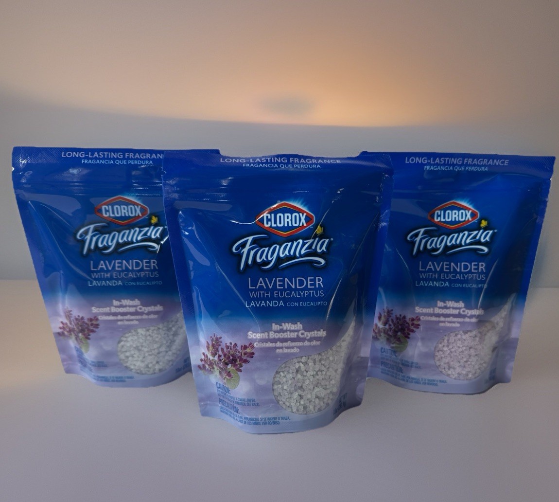 3x Clorox Fraganzia LAVENDER In Wash Scent Booster Crystals 10oz Ea
