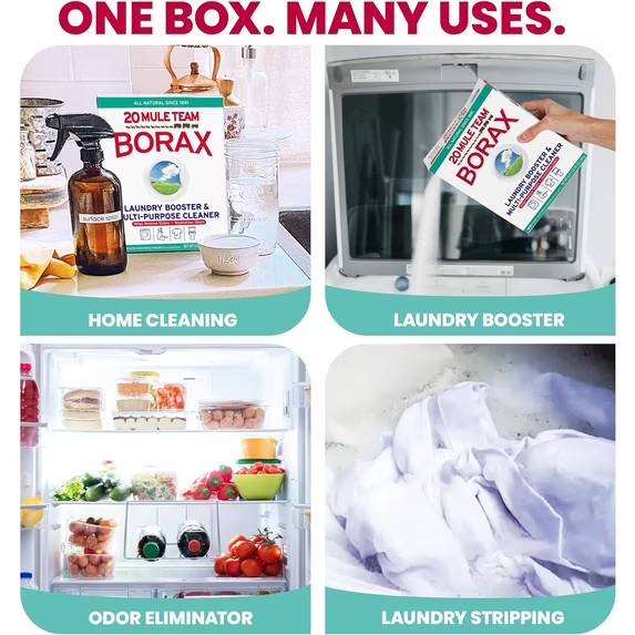 20 MULE TEAM Laundry Detergent All Natural Booster Multi Cleaner-65Oz Pack of 4-