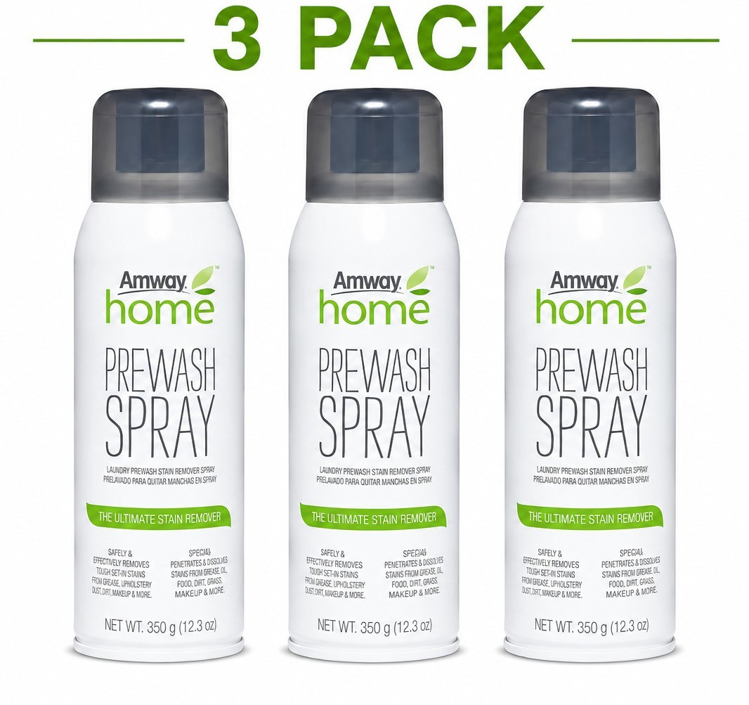 Amway Home Prewash Spray Fabric Stain Remover, 12.3 oz (350g), 3 Pack