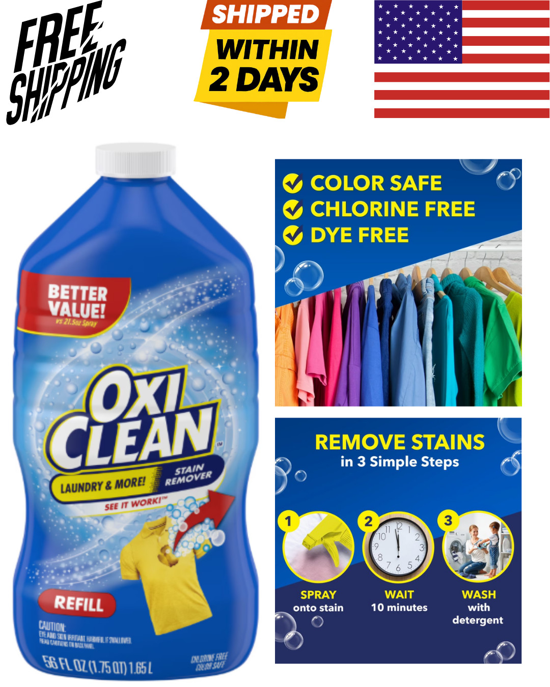OxiClean Laundry Stain Remover Refill, 56 fl oz Great Price
