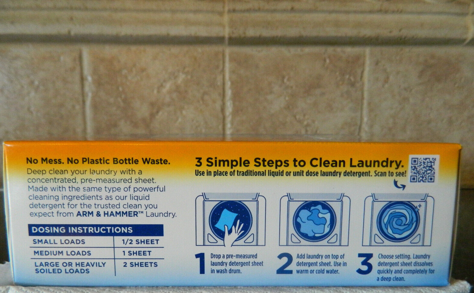 Arm & Hammer Power Sheets Laundry Detergent, Fresh Linen 50ct, up to 100 Small