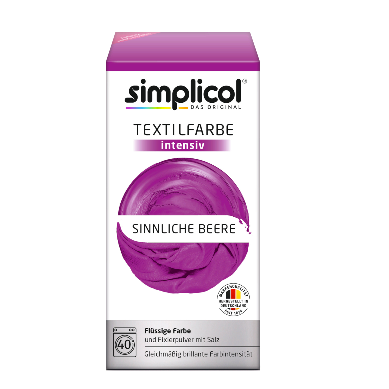 Simplicol Fabric Dye INTENSIVE All in 1 SENSUAL BERRY Color incl. Fixing Powder