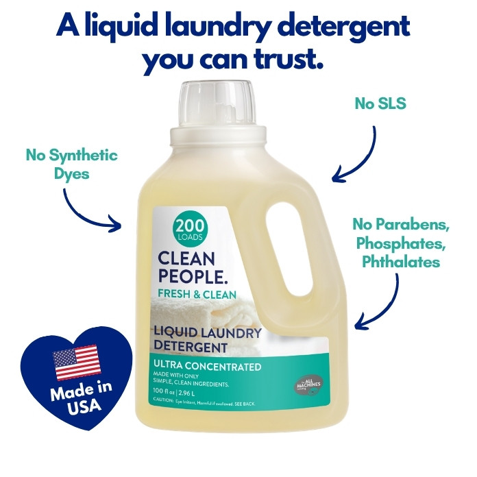 The Clean People Liquid Laundry Detergent – Recyclable Packaging, 200 Loads