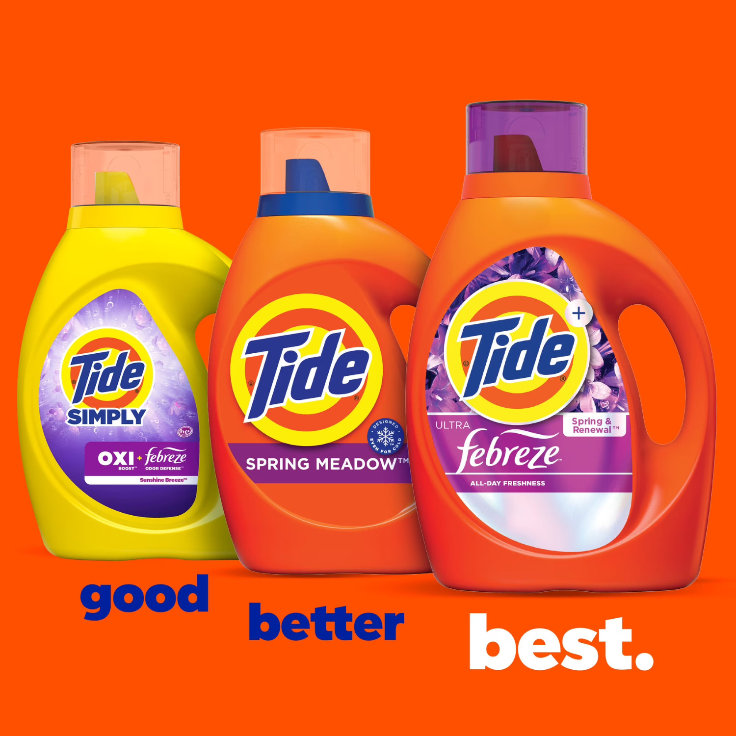 Tide Simply Oxi Boost Laundry Detergent Sunny Breeze 129 fl oz 96 Loads, 3 Pack