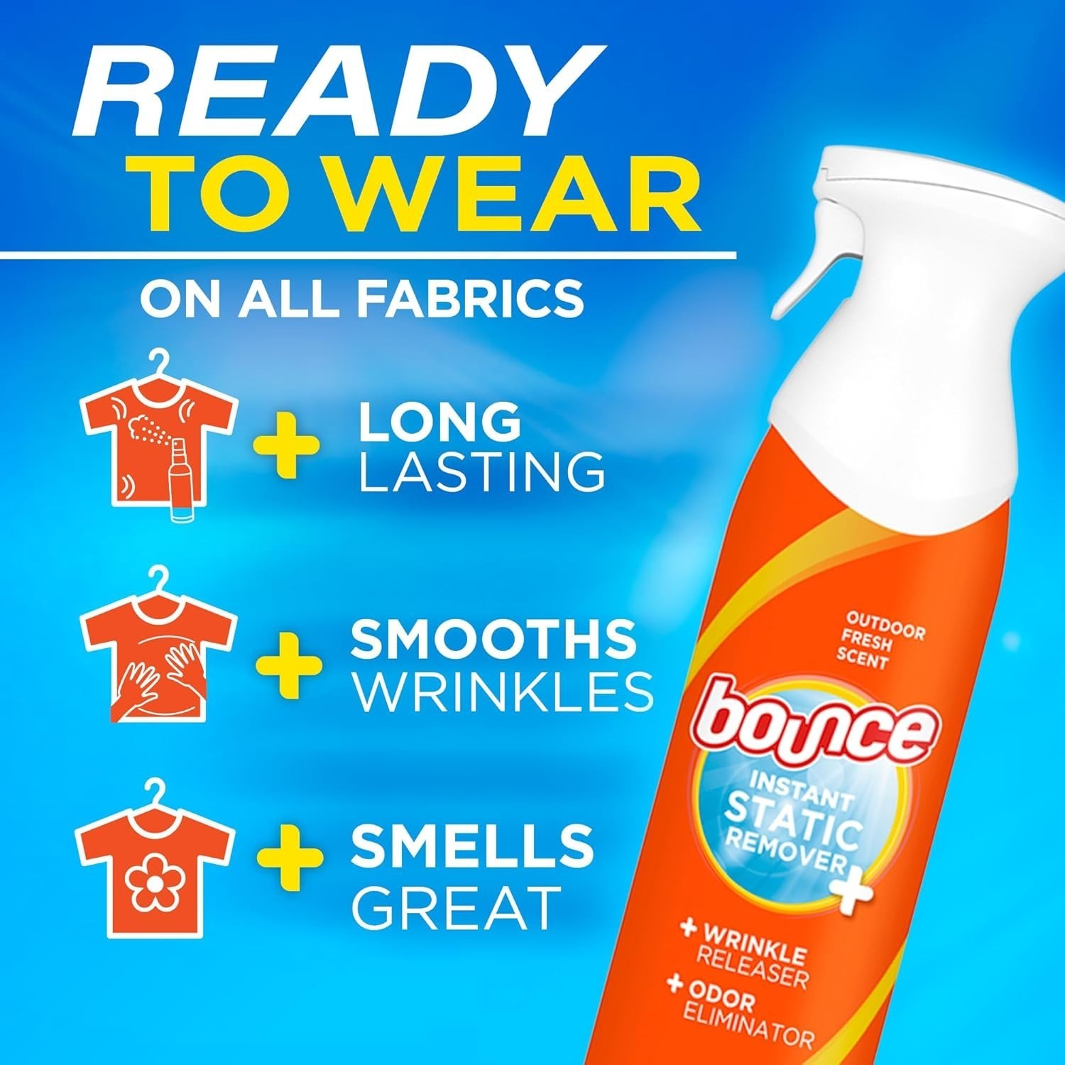 Bounce Anti Static Spray, 3 In 1 Instant Anti Static Spray & Instant Wrinkle Re