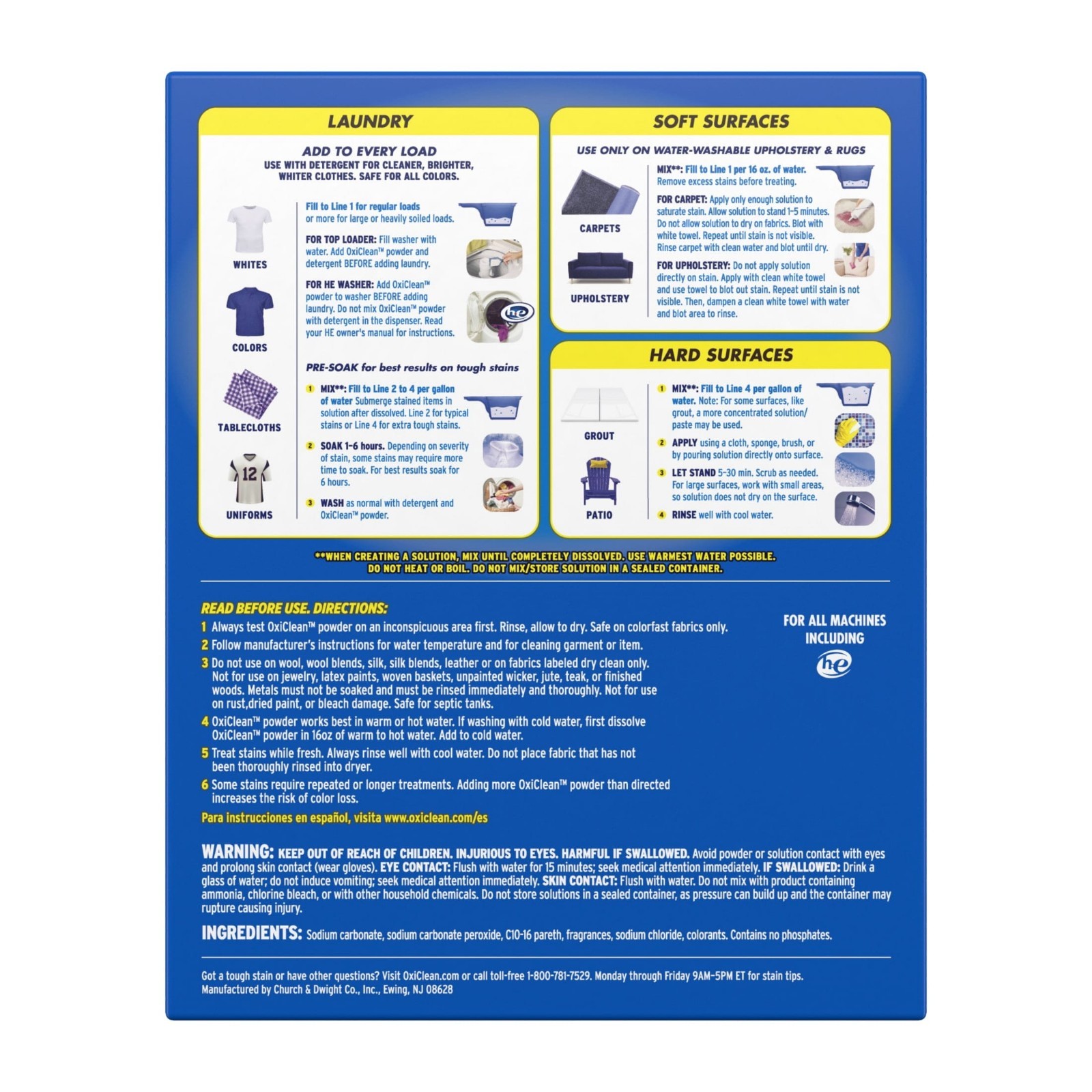 2 Pack – OxiClean Versatile Stain Remover Powder 7.22 lb for Laundry & Home