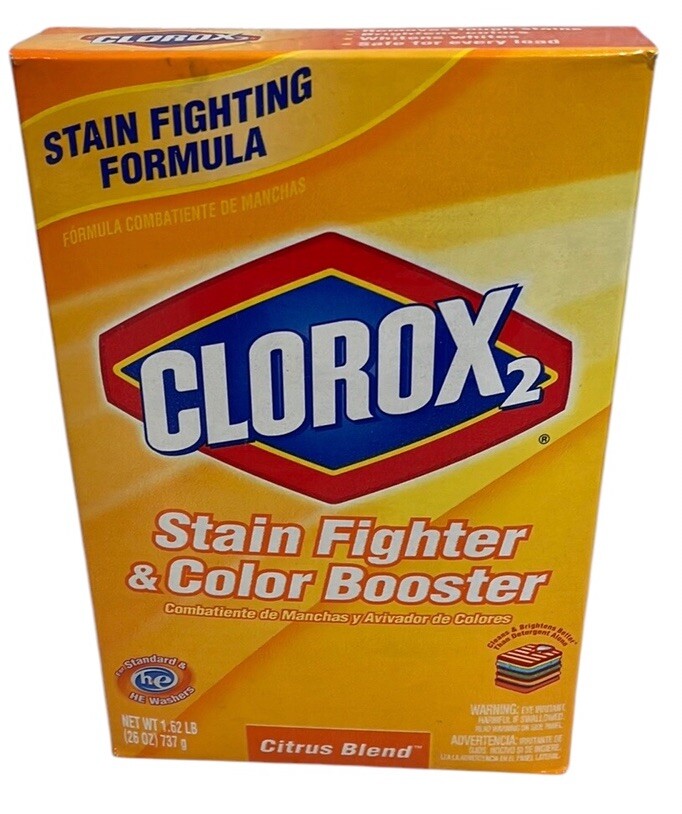 2007 CLOROX 2~Citrus Blend Stain Fighter/Color Booster Powder 1.62lb Box~NOS