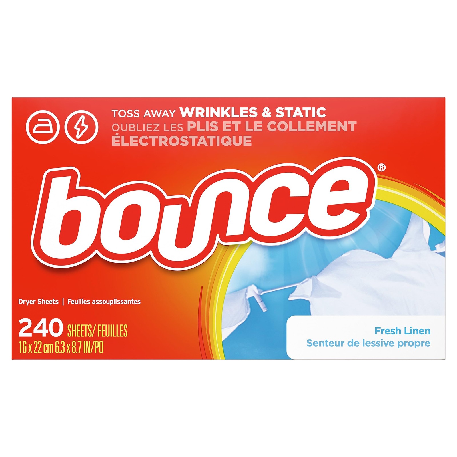 240 PCS Fabric Softener Sheets Fresh Linen Scent Laundry Anti Static Guard