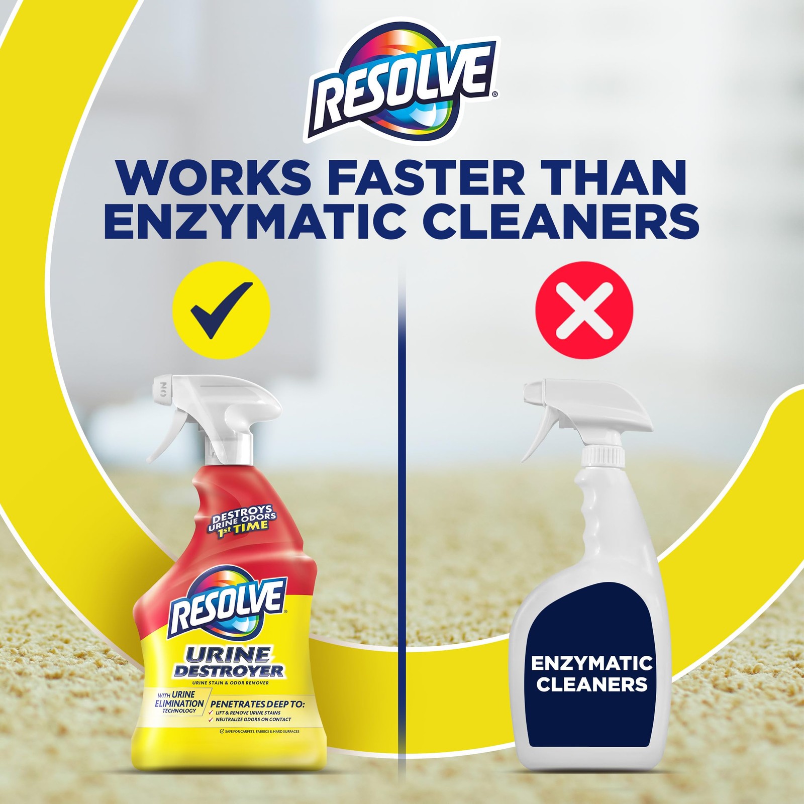 Resolve Urine Destroyer Pet Stain And Odor Remover Carpet Cleaner Solution For