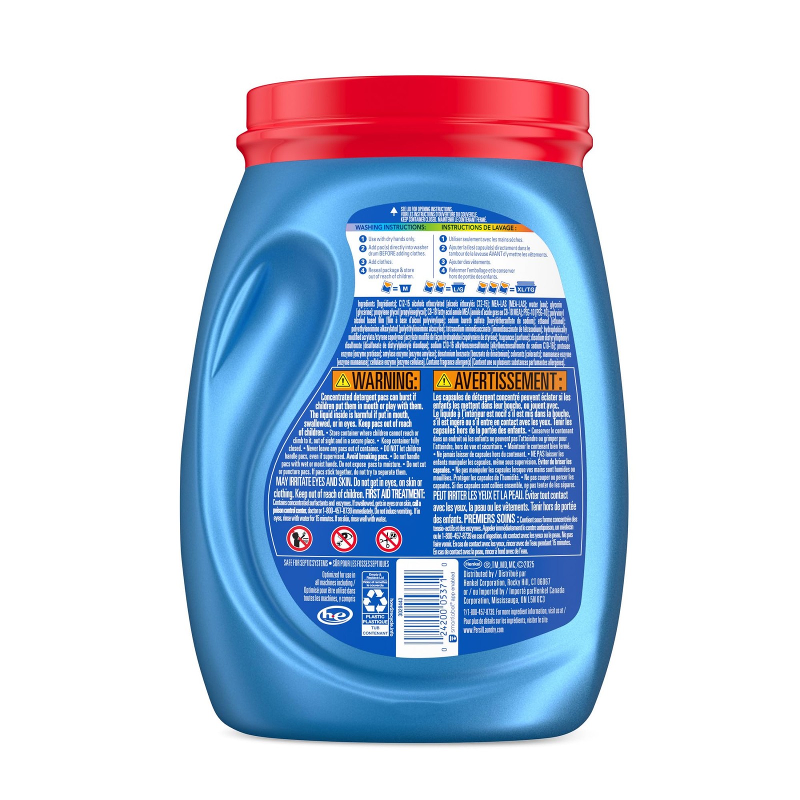 Persil Ultra Pacs Advanced Clean Oxi+Odor Power 57 Count (Pack of 1), Blue