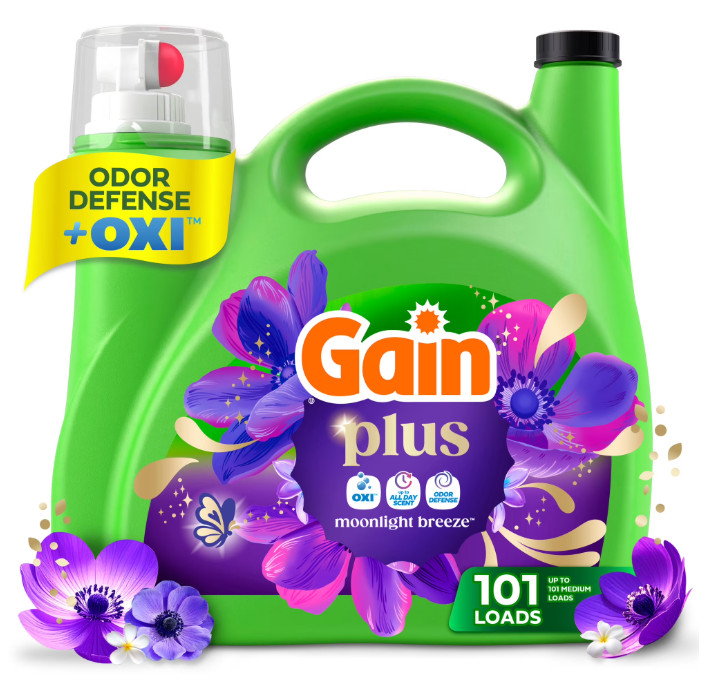 (2 pack)Gain Moonlight Breeze Liquid Laundry Detergent Plus OXI 133 fl oz