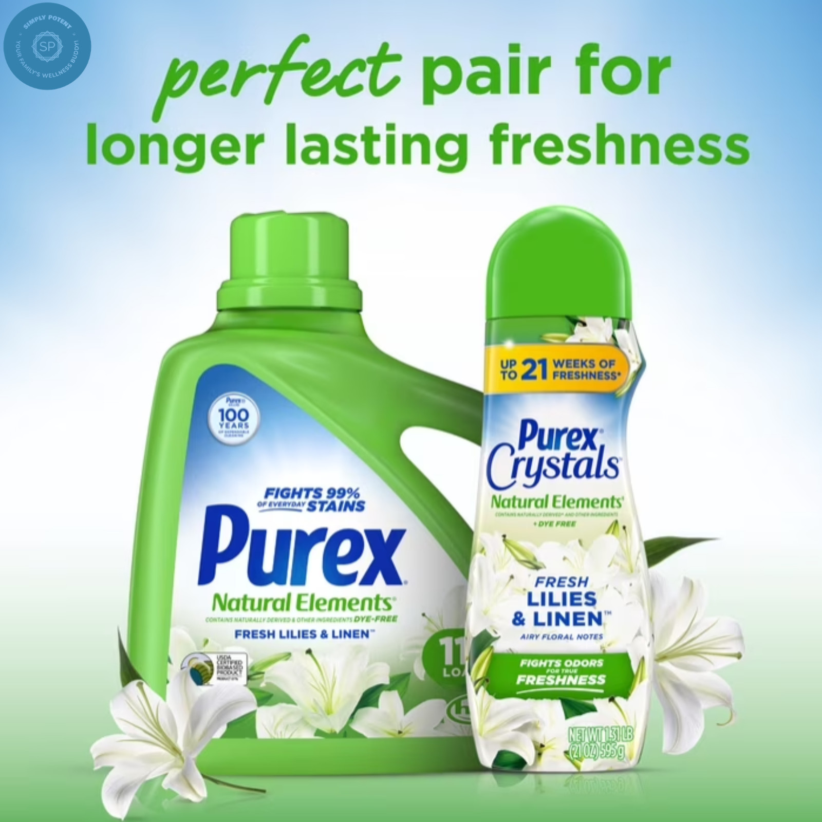 Purex Linen & Lilies Natural Elements Liquid Laundry Detergent 150 fl oz