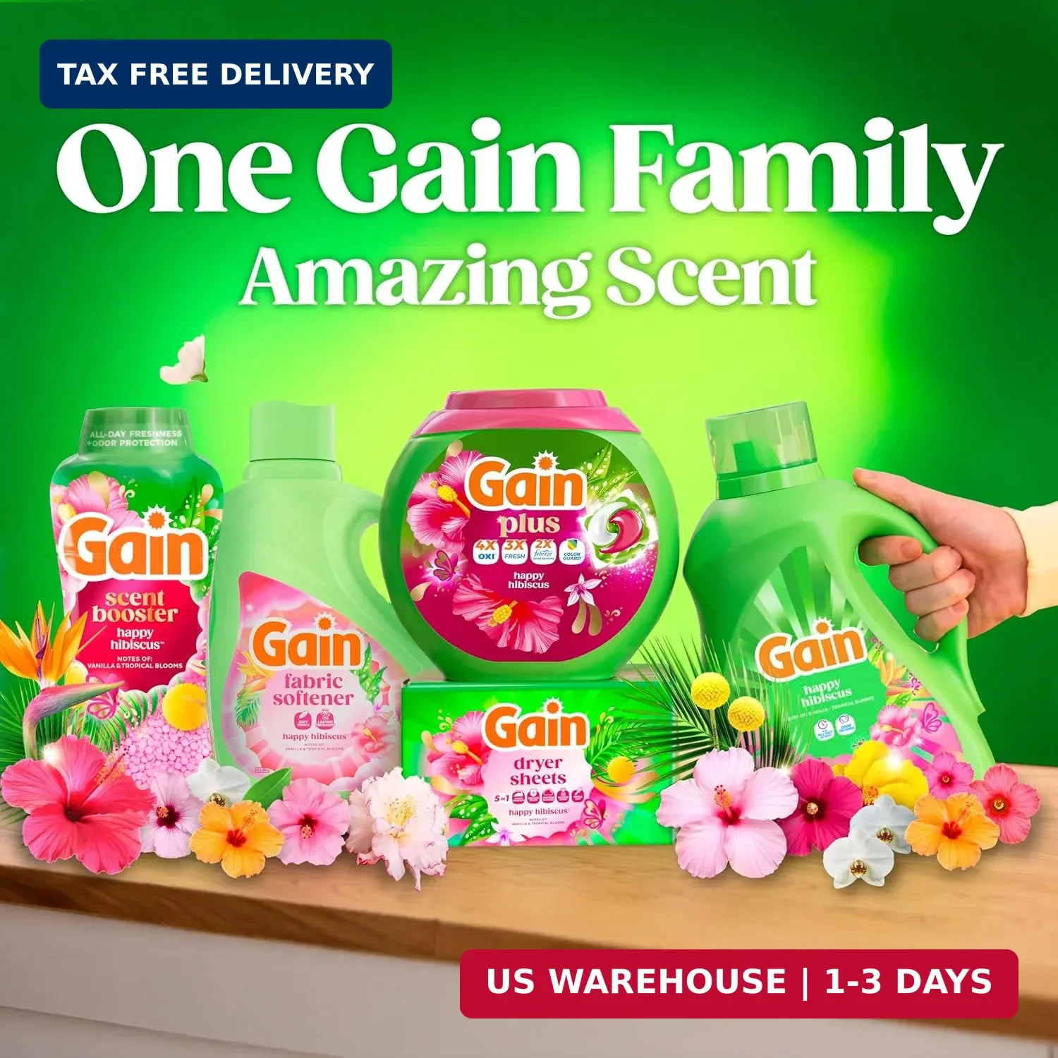 Gain Plus Flings Liquid Washing Detergent Pods, Gain’s Best Clean, All-In-One, H