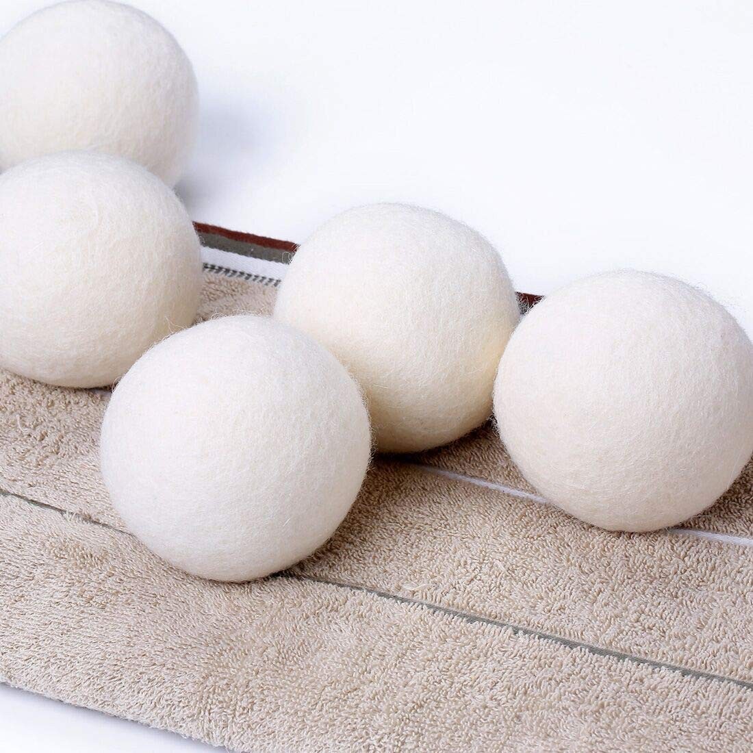 Wool Dryer Balls 6 Pack XL, 3″ Genuine New Zealand Wool to Core, 100% Organic