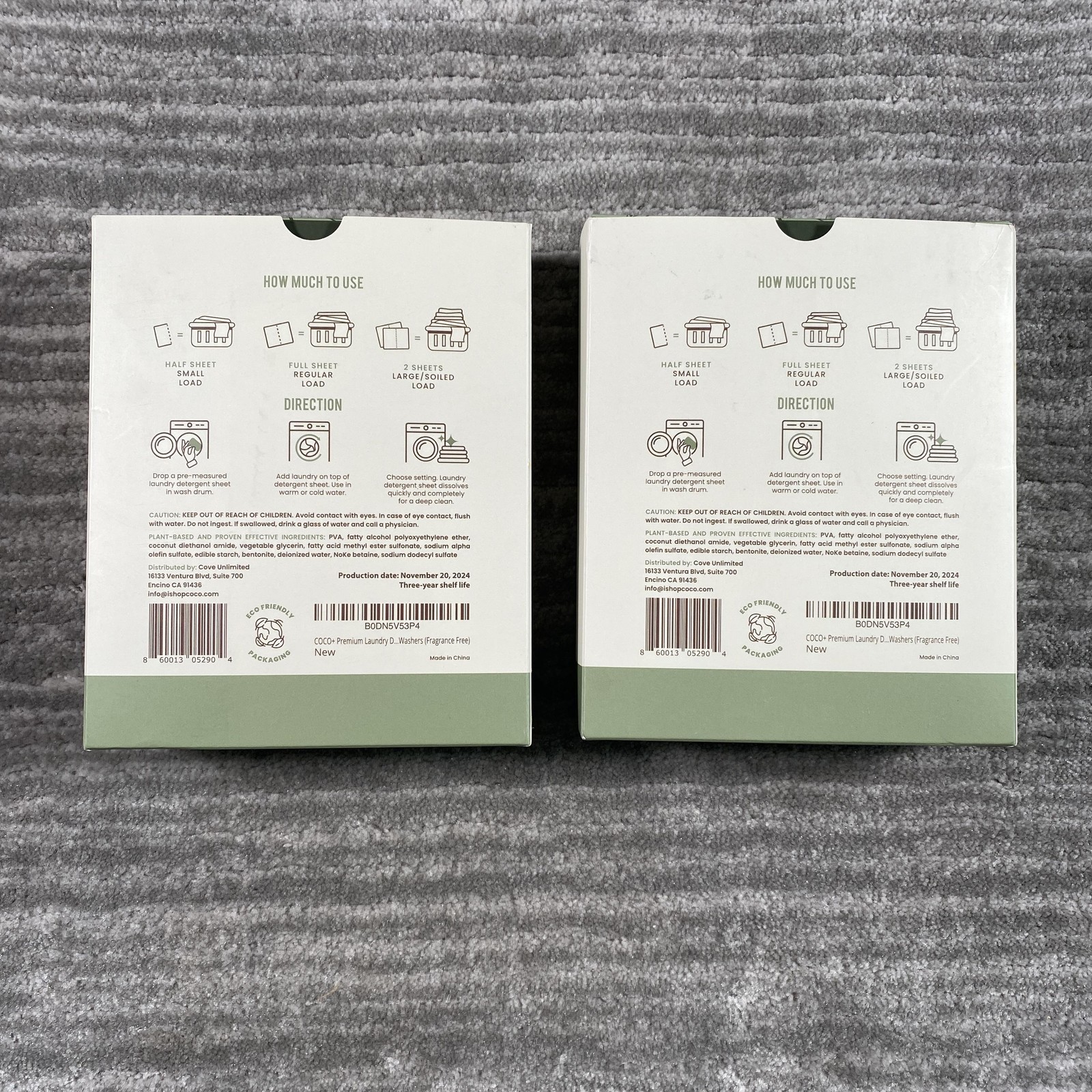 COCO+ Premium Laundry Detergent Sheets 2 Pack 120 Loads Fragrance Free Eco