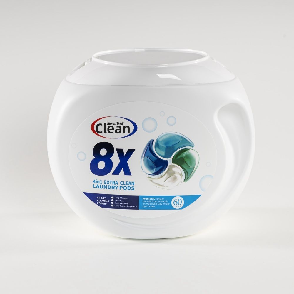 Bloom Well Clean 4-in-1 Extra Clean Laundry Detergent Pods, 60 pods