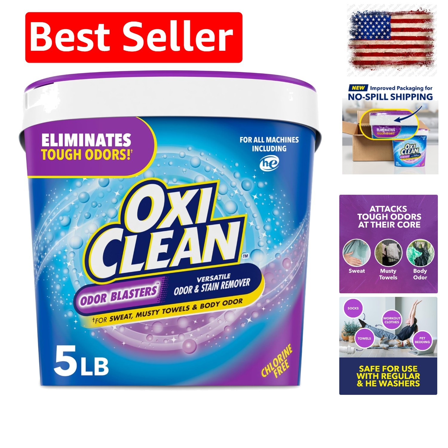 Odor Blasters Versatile Odor and Laundry Stain Remover Powder, 5 lb