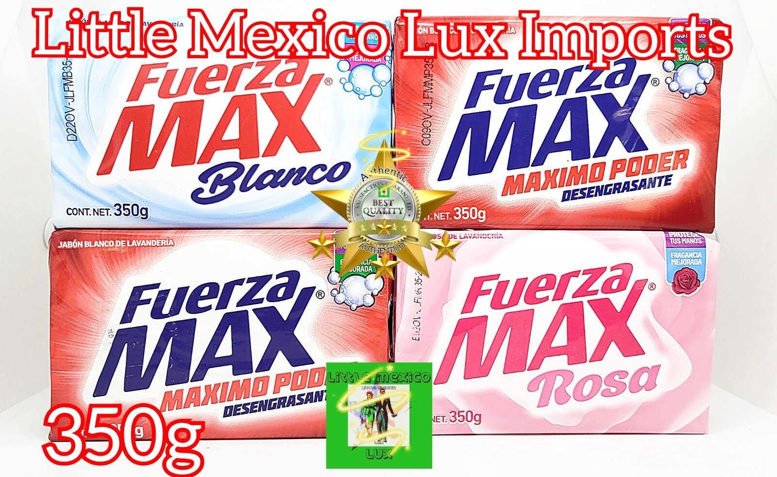 FUERZA MAX MAXIMO PODER DESENGRASANTE JABÓN DE LAVANDERÍA EN BARRA 350G 4 PACK!⚡